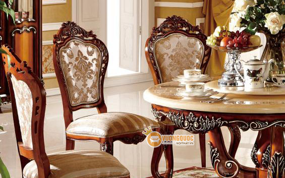 Bộ bàn ghế phòng ăn nhập khẩu thiết kế đơn giản sang trọng GDT915C+Y905C-1